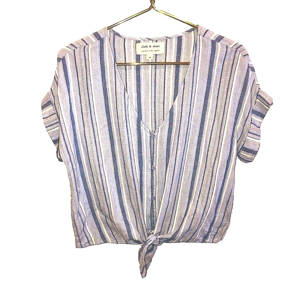 NWOT Cloth & Stone Anthropologie Linen Striped Top